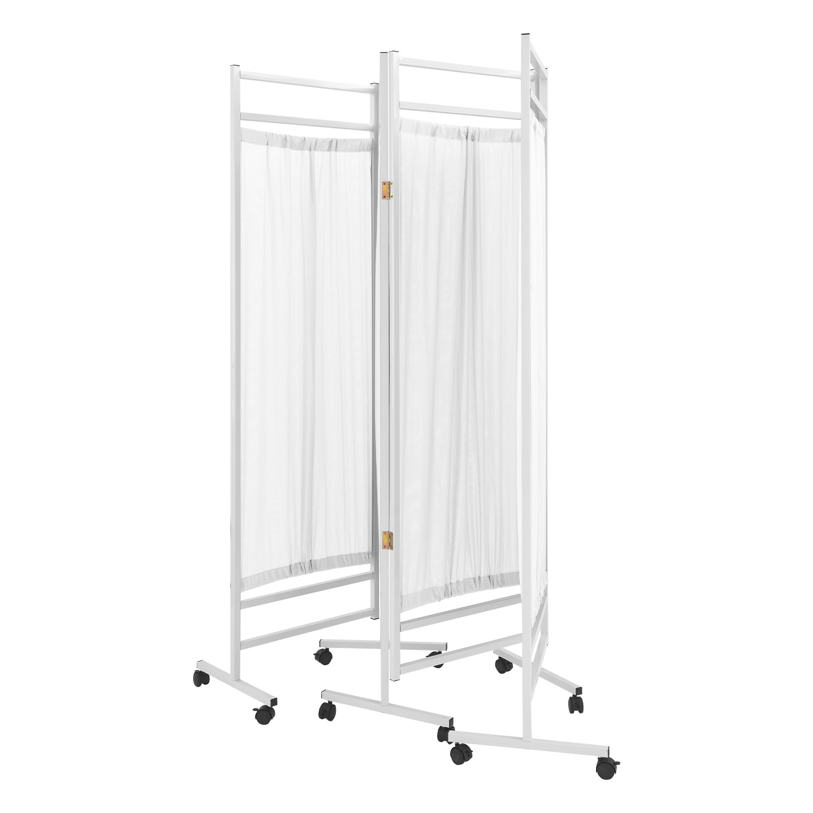 Miumaeov 200*180cm 4-Panel Medical Room Divider Portable Foldable Medical Privacy Screen with Wheels
