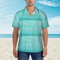 thumbnail image 2 of Fuzoiu Blue And Turquoise Print Hawaiian Shirt for Men, Summer Beach Casual Short Sleeve Button Down Shirts, Men’s Beach Summer Shirts with Pocket,3X-Large, 2 of 7