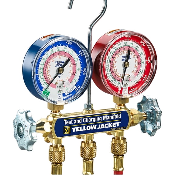 Yellow Jacket Manifold Gauge Set, 3 1/8 in Gauge 42035