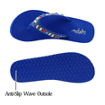 thumbnail image 2 of LSYTQRW Flip Flops Sandals for Women Bling Rhinestones Jewel High Heel Arch Support Comfortable Soft Cushion Wedge Slip-on Casual Platform Summer Thong Sandals，Blue，Sizes 7, 2 of 5