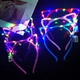 thumbnail image 4 of 8 PCS LED Cat Ear Light Up Headband, Flashing LED Glow Hairbands Glow in The Dark for Concert, Birthday Party, Festivals Decoration Wedding, 4 of 6