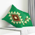 thumbnail image 4 of Throw Pillow Covers 16x16 Inch, Green Brown Boho Decorative Pillow Cases for Couch Sofa Bed, Country Simple Abstract Ethnic Geometric Cotton Linen Square Home Decor Pillowcases with Hidden Zipper, 4 of 7