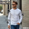thumbnail image 3 of Brooklyn Vertical Mens Long Sleeve Cotton T Shirt Crew Neck 5 colors S-5XL, 3 of 7