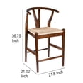 thumbnail image 5 of Benjara Cera Counter Stool Chair- Handwoven Rope- Cappuccino Brown, 5 of 6
