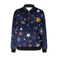 thumbnail image 4 of ClodeEU Women's Christmas Print Jacket,Zip Up Long Sleeve Jacket With Pockets,Trendy Christmas Outwear Multicolor,Womens Plus XXL, 4 of 5