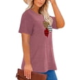 thumbnail image 2 of Anbech Plaid Heart Plus Size T-Shirts for Women Graphic Leopard Heart Print Short Sleeves Tees Plus T-Shirt with Round Neck, 2 of 4