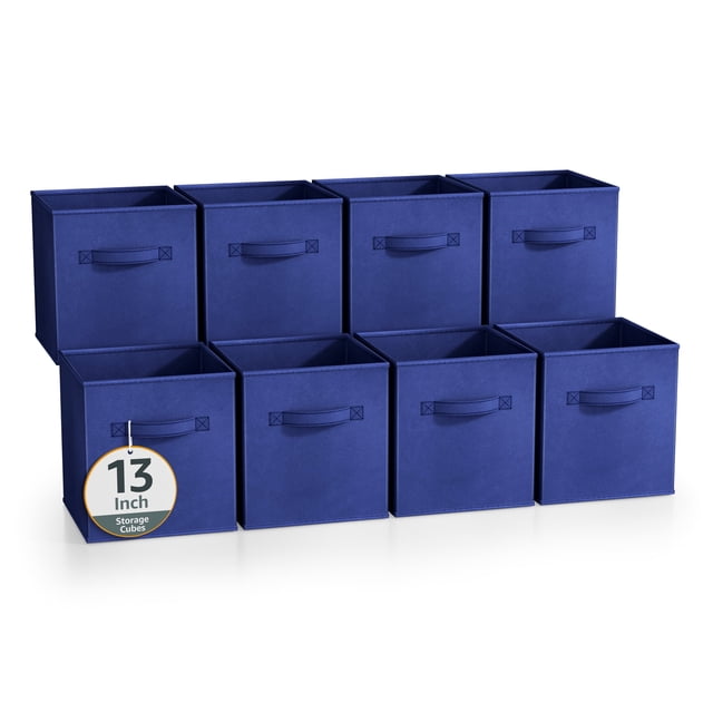 Sorbus Cubos de Almacenamiento de Tela Plegables de 13 Pulgadas, 8 Cestas Plegables para Organizar Armarios, Estantes, Ropa, Juguetes, Libros, Azul Real