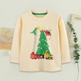 thumbnail image 5 of Oiyii Toddler Boy's Construction Dinosaur Christmas Tree Graphic T-Shirt Crew Neck Holiday Pullover Shirt Top,Multicolour, 5 of 8