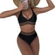 thumbnail image 4 of Traje de baño de dos piezas traje de baño de mujer con cuello halter transpirable cómodo para fiestas en la playa para spas para dama ANGGREK  Otros, 4 of 6