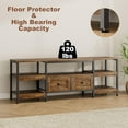 thumbnail image 5 of 63/71/79" Modern-Industrial TV Stand with 2 Fabric Drawers, Entertainment Center for TVs Up to 65/75/85", Rustic Brown Media Console with Storage Shelves, Open Design & Metal Frame, 5 of 7
