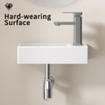 thumbnail image 2 of Wall-Mounted Ceramic Bathroom Sink,Small Cloakroom Basin Sink for Small Bathroom, Powder Room,14.57" x 7.09" x 3.54",Right, 2 of 7