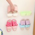 thumbnail image 2 of 2 Pcs Durable Multi-color Wall-mounted Shoe Rack Storage Box For Easy Perforation-free Three-dimensional Shoe Rack Hanger Wave Edge, Green, 2 of 5
