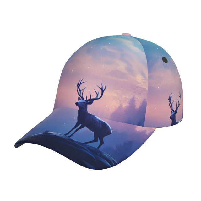 Balery Night Sky Elk Gorra de béisbol de tamaño ajustable para correr, entrenar y actividades al aire libre. Gorra de papá para todas las estaciones.