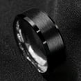 thumbnail image 2 of Lindmeyers Beveled Matte Stainless Steel Wedding Band Ring,0.3",Silver/Gold/Black, 2 of 10