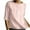 Pink, variant on HAiming Women's Linen Shirts Short Sleeve Round Neck Cotton Tops Summer Casual Loose Solid Color Tunic Blouses