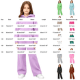 thumbnail image 5 of Girls Boys Classic 2pcs Sweatsuit Fleece Tracksuit Pullover Hooded Sweatshirts and Drawstring Wide Leg Sweatpants Activewear, 5 of 7