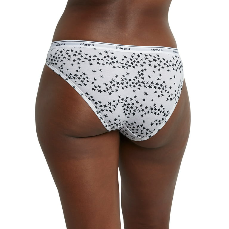 Hanes Women's Bikini Style Underwear (Pack of 6), Black/Heritage Grey Marle  : : Fashion