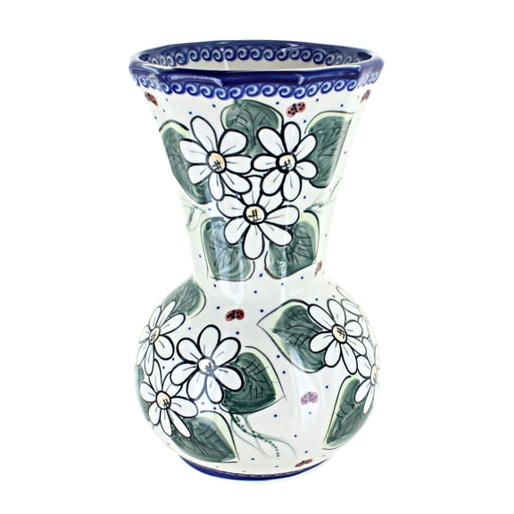 Blue Rose Polish Pottery Indoor Tabletop Ladybug Vase