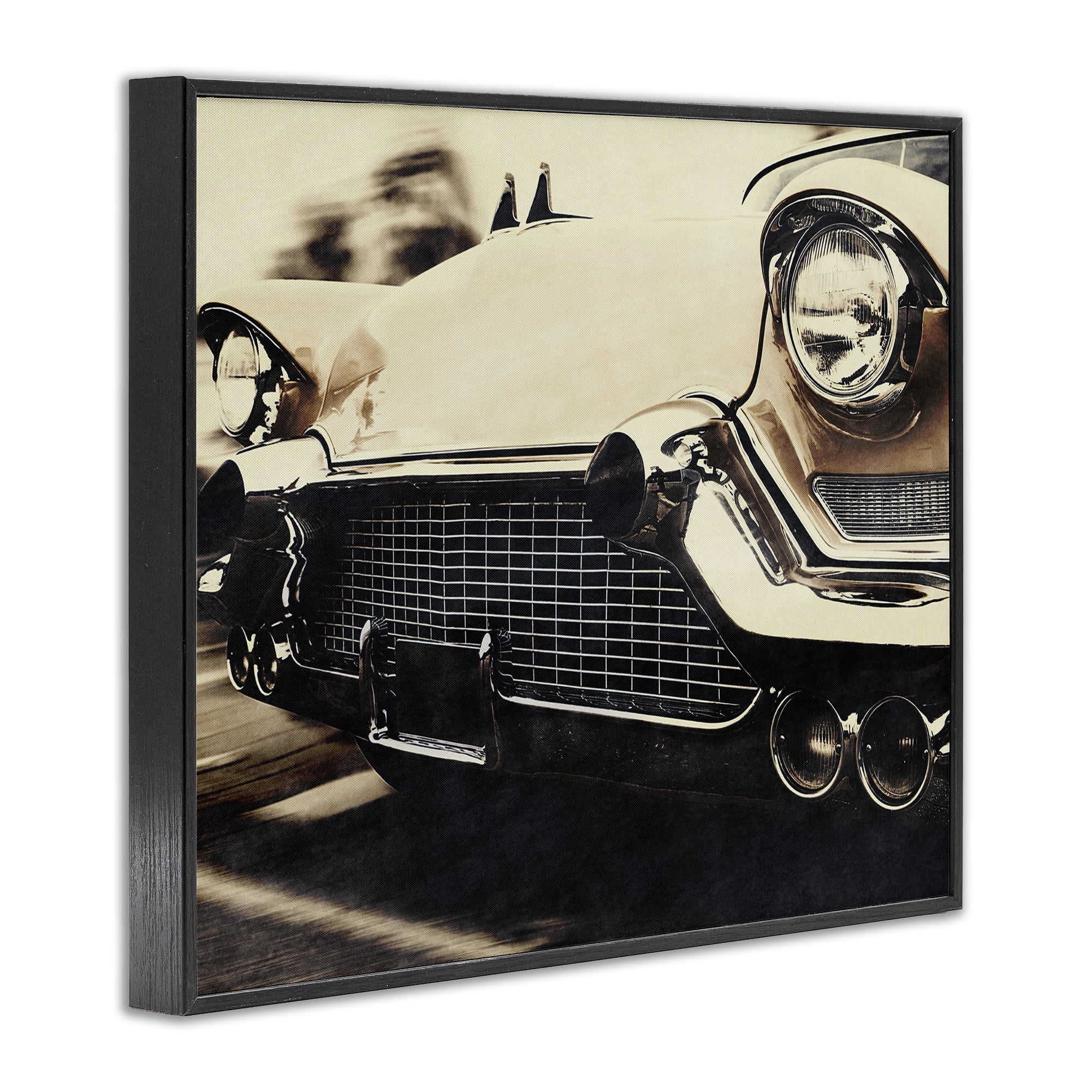 Stupell Industries Vintage Ride Headlights Black Framed Giclee Art, design by Marcus Prime