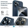 thumbnail image 2 of Liquid Silicone Case for iPhone 15 Pro Max - [Camera All-Round Protection] [Soft Microfiber Lining Anti-Scratch] 4 Layer Full Covered Shockproof Rubber Phone Case Cover, 6.7", Dark Blue, 2 of 16