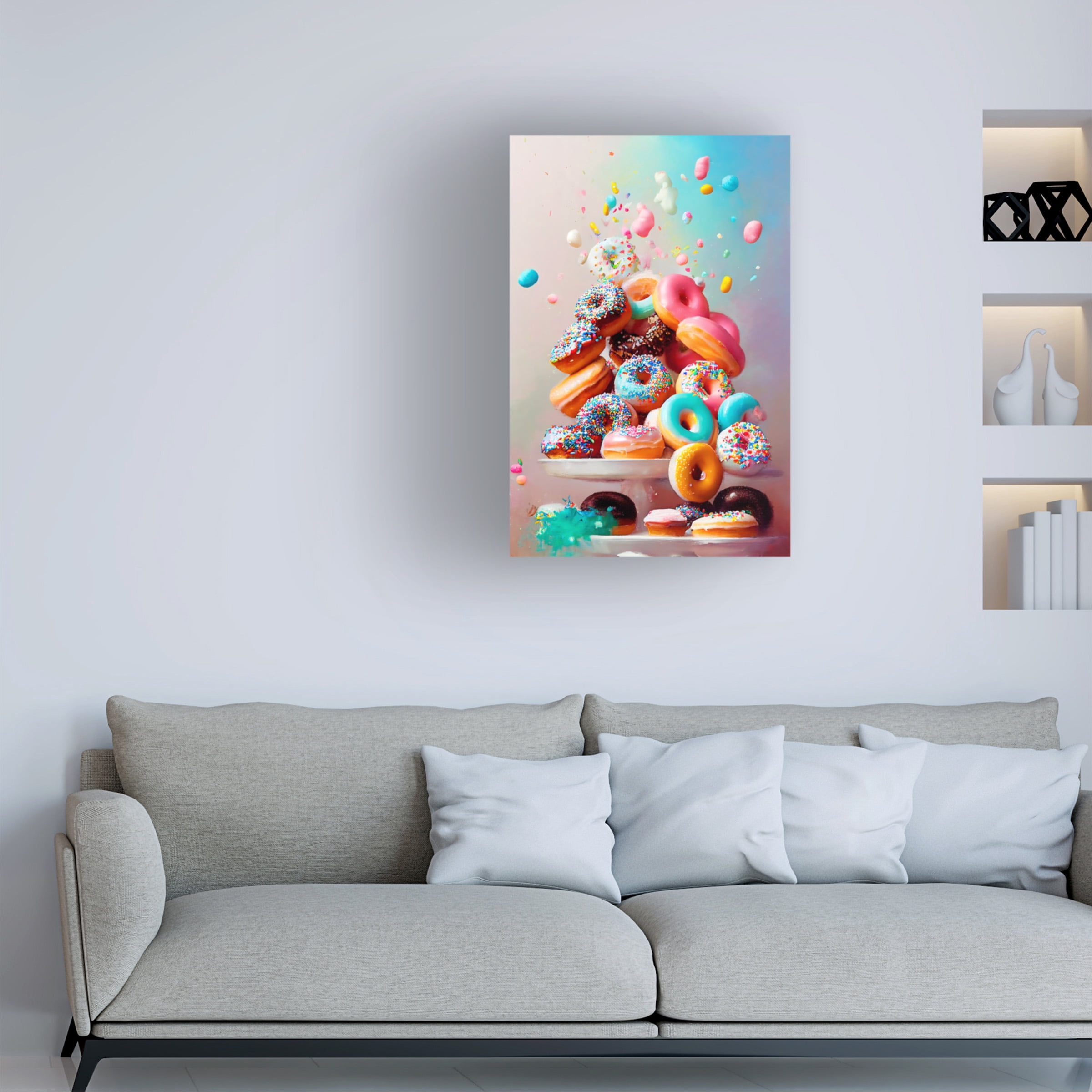 Canvas Wall Art - Treechild 'Donuts!' Wall Art for Living Room, Bedroom, or Office Décor by Trademark Fine Art - 30 x 47 Inches - 30x47