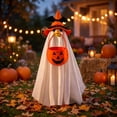 thumbnail image 3 of Ktlvex Halloween Ghost Decorations, Ghost Goose Outfit with Pumpkin Candy Bag, Outdoor Yard Porch Standing Halloween Display for Home Party Decor（A）, 3 of 5