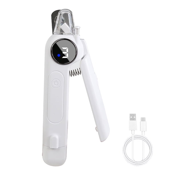 Cortaúñas y amoladora 2 en 1 para perros, recargable por USB, eléctrico, con luz LED, herramienta de aseo silenciosa para perros grandes, medianos y pequeños.