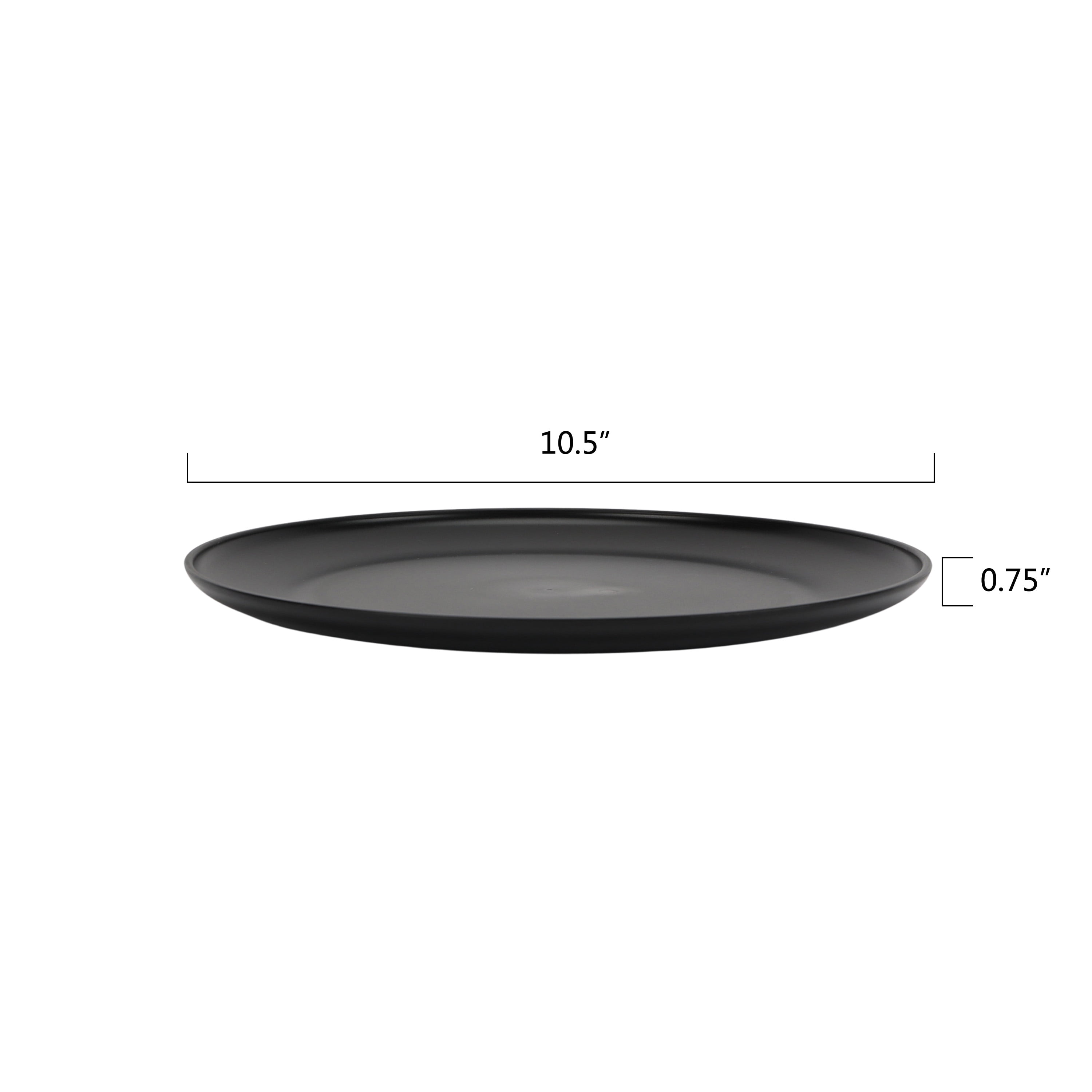 Mainstays 10.5 in Round Plastic Plate, Black