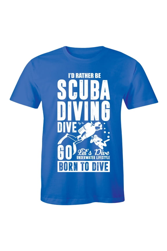 I'D Rather Be Scuba Diving Mens T-Shirt Deep Sea Ocean Equipment Snorkel