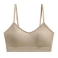 thumbnail image 3 of wcjm Khaki Large Size Gathered Non Ring Women's Underwear Thin Of Threaded Sports Yoga Anti Bra Comfortable Bottoming Beauty Tank Tops, 3 of 4