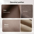 thumbnail image 4 of Cottinch Ribbed Office Chair High Back Armless Genuine Leather Ergonomic Desk Chair, Adjustable Height Executive Conference Task Chair Swivel Chair for Home Office, Brown, 4 of 12