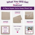 thumbnail image 4 of DeaLuxe Bedding 16” California King Extra Deep Pocket Sheet - Hotel Luxury Extra Soft Cooling Bed Sheet - 4 piece Bed Sheet Set - Perfectly Fit 14”-18” Inch Mattress - Taupe Sand, 4 of 8