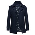 thumbnail image 4 of KKBOTIVE Mens Trench Coat One Slim Fit Mid Long Jackets Casual Fall Windbreaker Overcoat Men's Fashion Blue Size: XL, 4 of 4