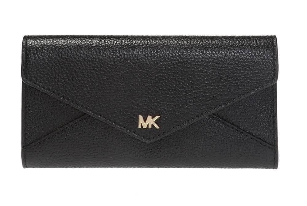Michael Kors Ladies Pebbled Leather TriFold Wallet In Black