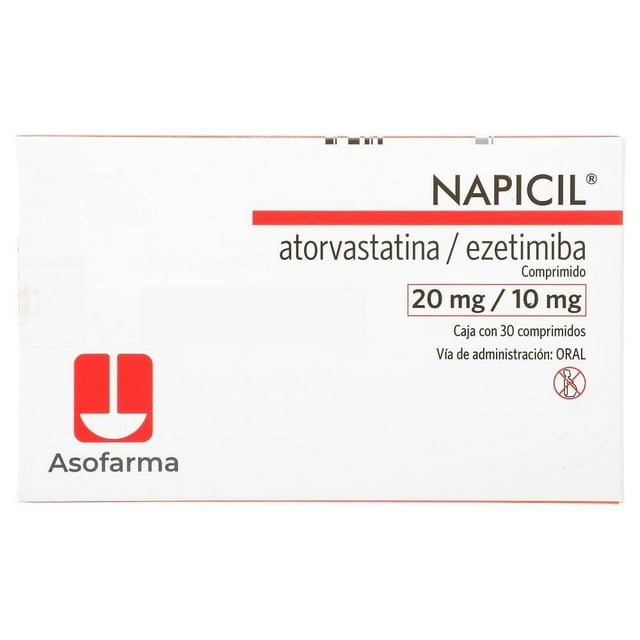 Napicil Atorvastatina 20mg Ezetimiba 10mg 30 comprimidos