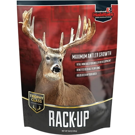 Evolved Habitats Rack-Up Trophy Class 6 lbs Powder Mineral Deer Attractant - Year-Round Long-Lasting Mineral Lick Food Supplement for Deer - Mineral Site Activator