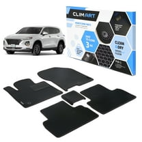 CLIM ART All-Weather Car Floor Mats Compatible with Hyundai Santa Fe 2019-2020, Custom-Fit Heavy-Duty Floor Liners for Cars & SUVs, Car Accessories for Men & Women, Black - FL011319234