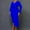 Blue, variant on Women's Short Sleeve Wrap Dress, V-Neck Tie Waist Pencil Dress, Casual Polyester Dress for Women, Work and Daily Wear