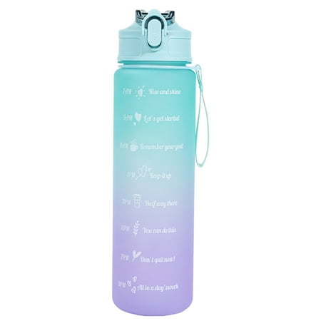 

Hloma 750ml Drinking Bottle Gradient Large Capacity Leak-proof Ins Style Traveling Straw Design Drinking Jug Daily Use