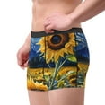 thumbnail image 2 of Kdxio Men's Boxer Briefs with Starry Sky Sunflower Print - Comfortable and Breathable Underwear for Everyday Wear, 2 of 5