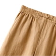 thumbnail image 5 of Straight Leg Dressy Linen Pants for Women Summer Loose Elastic Waist Business Casual Trousers with Pockets, 5 of 5