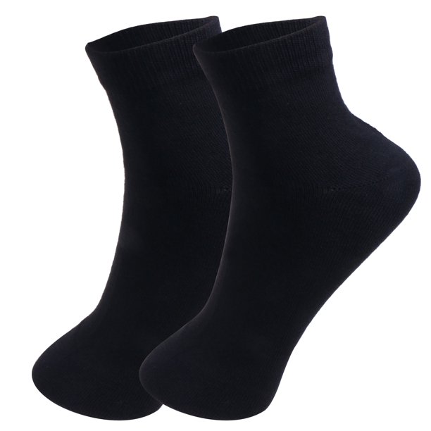 Men Cotton Socks Black Casual Athletic Thin Quarter/Ankle lot 12 Pairs