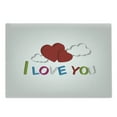 thumbnail image 1 of I Love You Cutting Board, 3D Letters Clouds and Hearts Romantic Message Happy Feelings, Decorative Tempered Glass Cutting and Serving Board, Large Size, Lime Green Magenta, by Ambesonne, 1 of 1