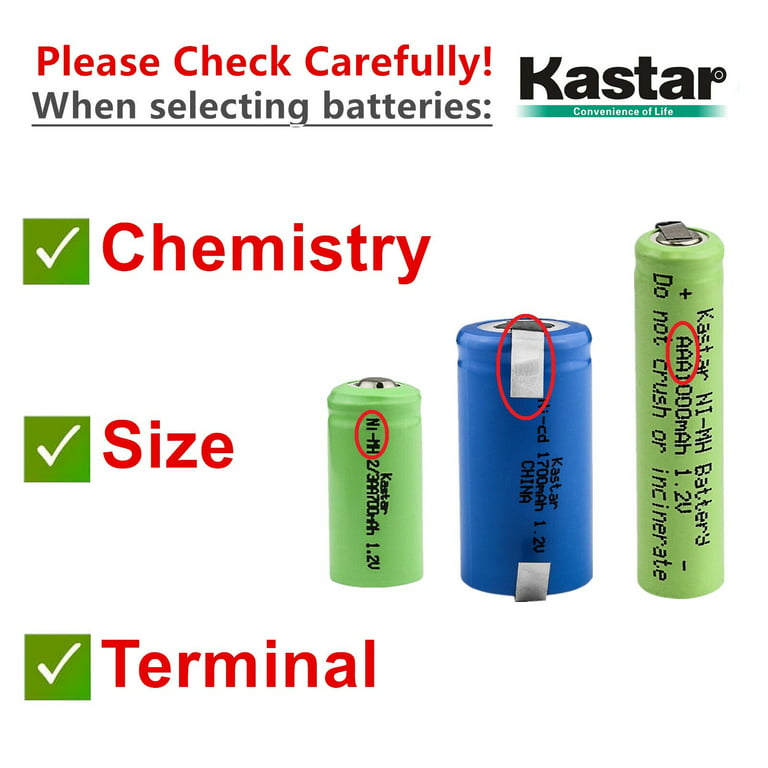 Kastar 5-Pack 1.2V 2200MAh Ni-MH Battery Compatible with Braun Toothbrush  5420 5421 5422 5423 5424 5426 5428 5434 5437 5441 5442 5443 5444 5459 5461  5462 5465 5466 5468 5469 5470 5471 5472 5473 5474 | Regale