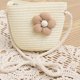 thumbnail image 3 of Sombrero de paja con flores y conjunto de bolsa de paja para mujer, de tela transpirable, con circunferencia de 56 a 58 cm, para verano y playa, 3 of 5