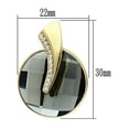 thumbnail image 2 of GL343 - IP Gold(Ion Plating) Brass Earrings with Synthetic Synthetic Glass in Black Diamond, 2 of 2