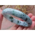 thumbnail image 3 of Certified Hand Carved Green 100% Natural Myanmar Burma Grade A JADE Jadeite Circle Round Bangle Bracelet 58mm, 3 of 11