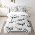 thumbnail image 3 of Homewish Grey Airplane Boy 7 Pieces Bedding Comforter Set,Transportation Theme Full Bedding Set Lightweight,Aircraft Airplane Fitted Sheet Flat Sheet,Super Cozy Room Decor,Reversible, 3 of 9