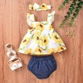 thumbnail image 3 of IROINNID Infant Girl's Ruffle Floral Print Tops+Shorts+Headband Outfits, 3 of 9