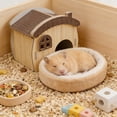thumbnail image 4 of Guinea Pig Chinchilla Hideouts, Indoor Cat House Habitats Cages Accessories Wooden Hides, for Hamster Squirrel Small Bunny Rat Mouse B, 4 of 6